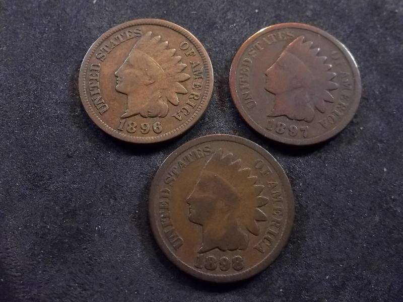 1897, 1898, 1899 Indian Head Cents