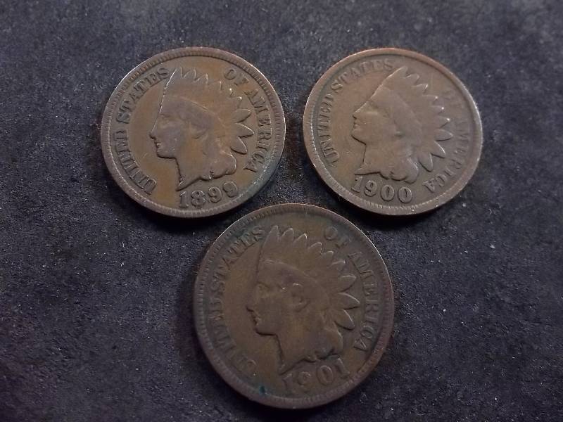 1899, 1900, 1901 Indian Head Cents