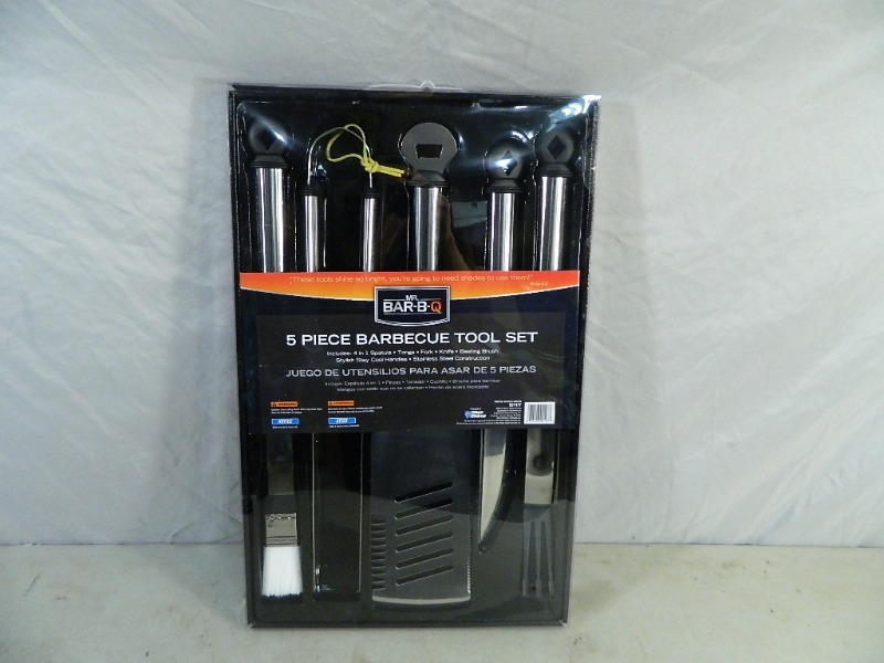 New 5 Pc BBQ Tool Set