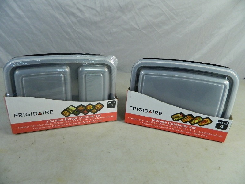 2 New Frigidaire 4 Pc Sets of Food Storage Containers
