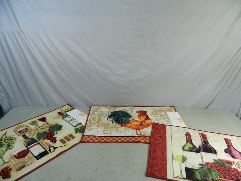 3 New Rubberbacked Rugs