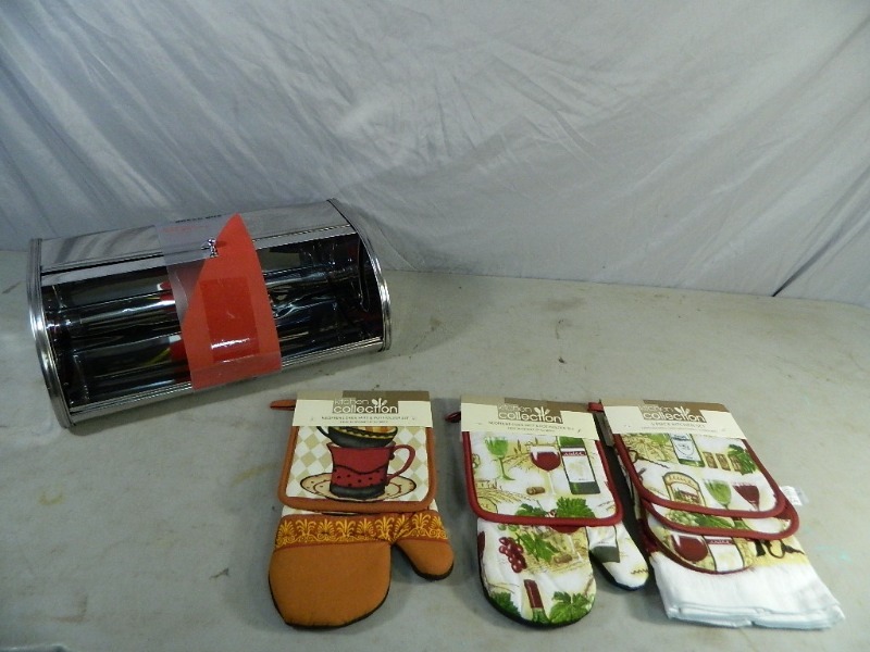 New SS Breadbox, Oven Mitts, More