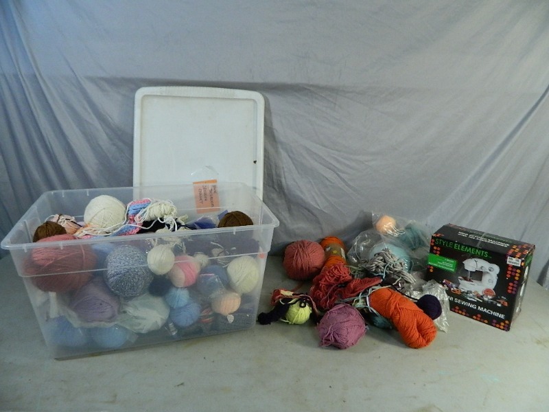 Yarn and Mini Sewing Machine