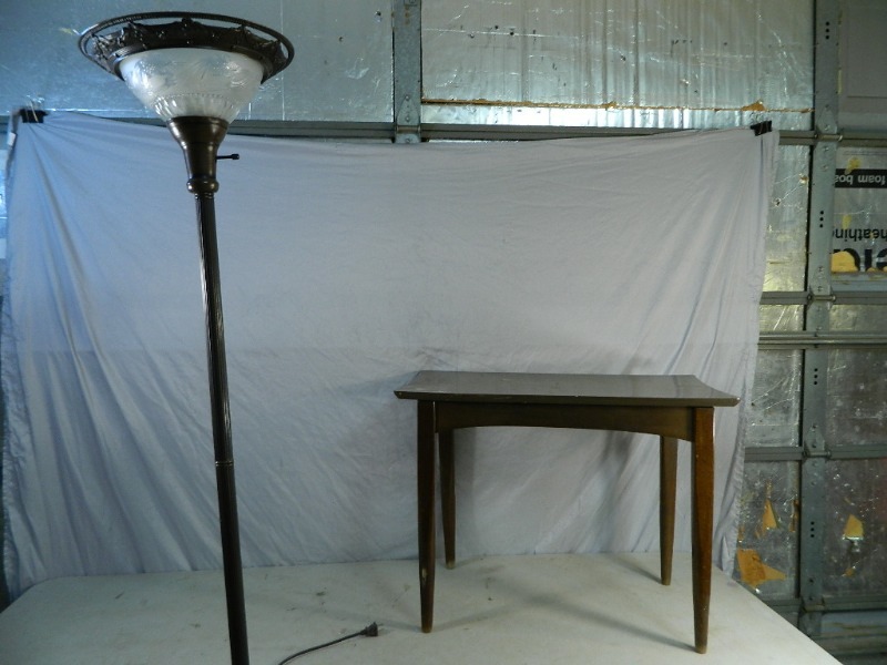 Vintage Piano Bench and Floor Lamp