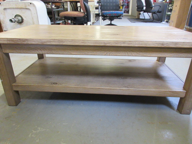 SET OF 3 SOLID WOOD BLONDE COCKTAIL TABLES