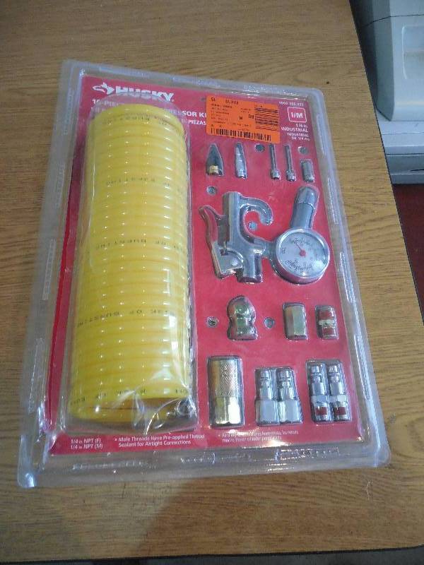 lot 9 image: Husky 16-Piece Air Compressor Kit