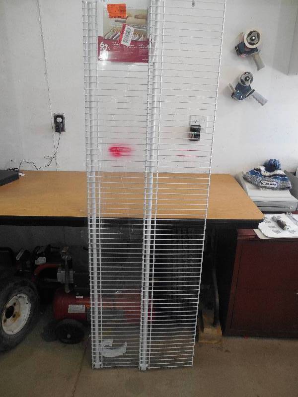 lot 99 image: (2) ClosetMaid SuperSlide 72 in. x 12 in. Ventilated Wire Shelf kit with Closet Rod