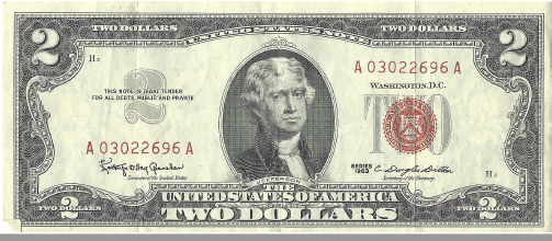 1963 Federal Two Dollar Note - Crisp