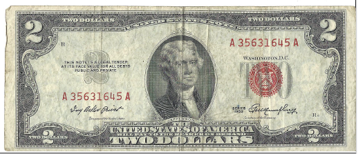1953 Federal Note Two Dollar Bill