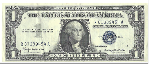 1957 B Silver Certificate Dollar Note - Crisp
