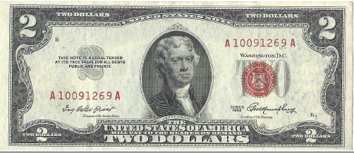 1953 Federal Note Two Dollar Bill - Crisp
