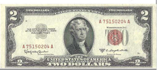 1953 C Federal Note Two Dollar Bill - Crisp