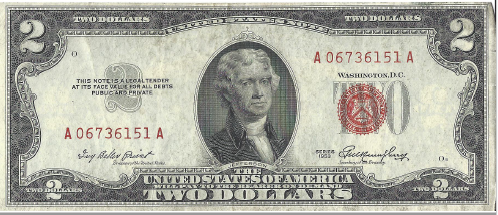 1953 Federal Note Two Dollar Bill - Crisp