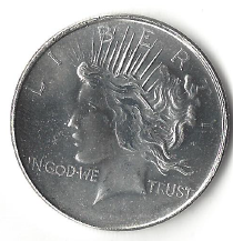 1 Ounce Fine Silver - Peace Dollar Design