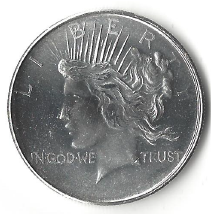 1 Ounce Fine Silver - Peace Dollar Design