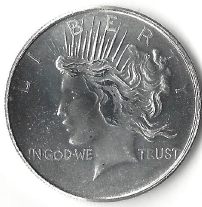1 Ounce Fine Silver - Peace Dollar Design