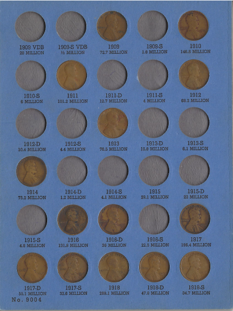 Collection of 59 Different Lincoln Wheats