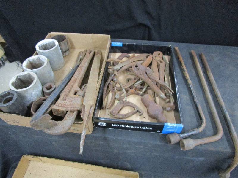 Various Tools, Large Sockets and Tire Changing Wrenches