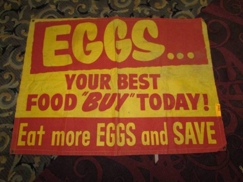 lot 373 image: CANVAS EGGS SIGN