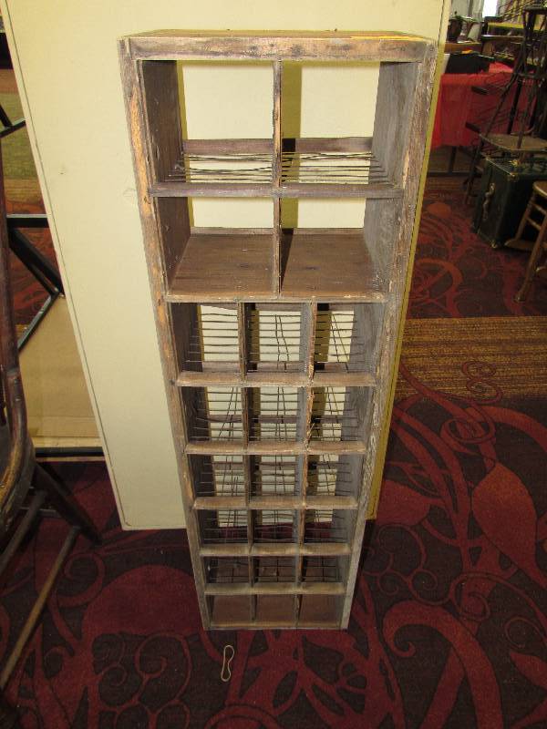 lot 376 image: VINTAGE HOME MADE STORAGE CUBICLES