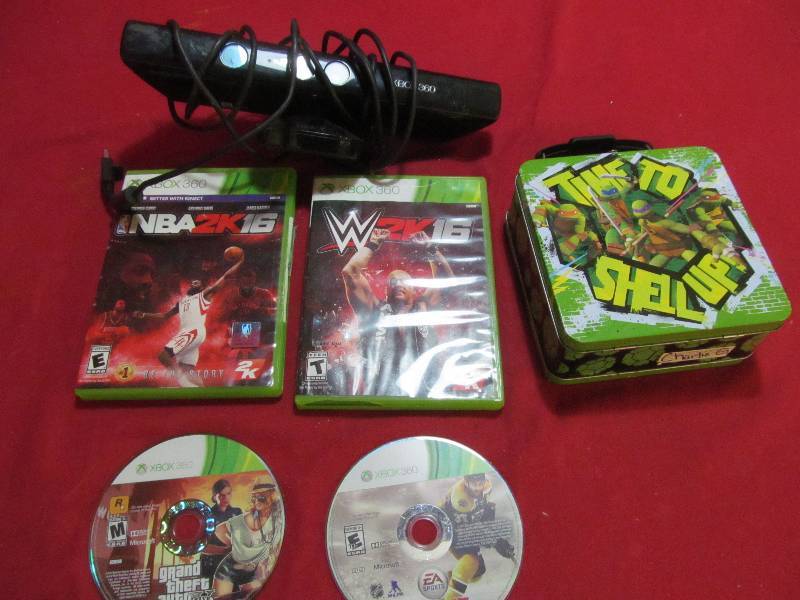 lot 90 image: Xbox 360 Kinect, games