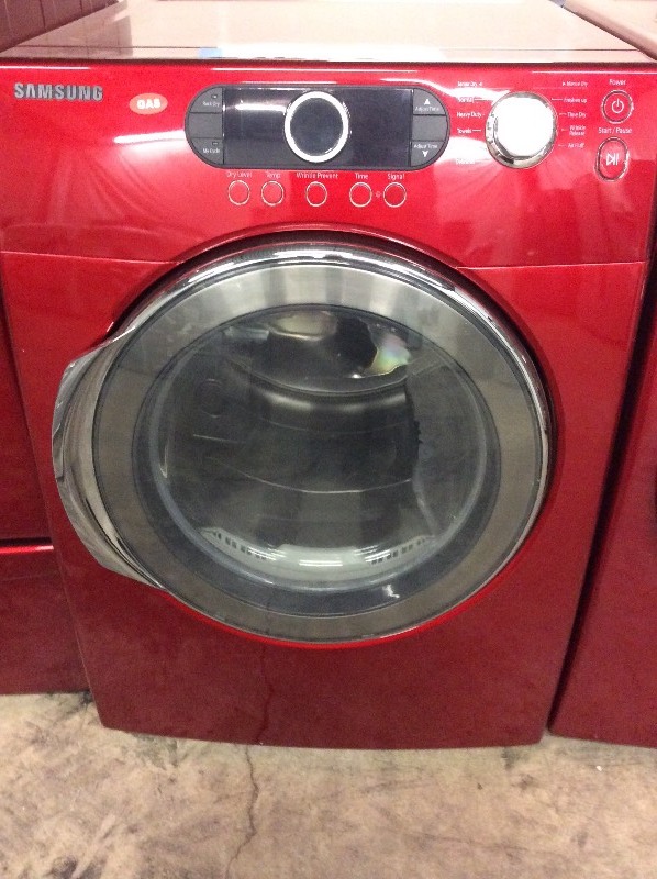 lot 42 image: Samsung Red Front Load Gas Dryer