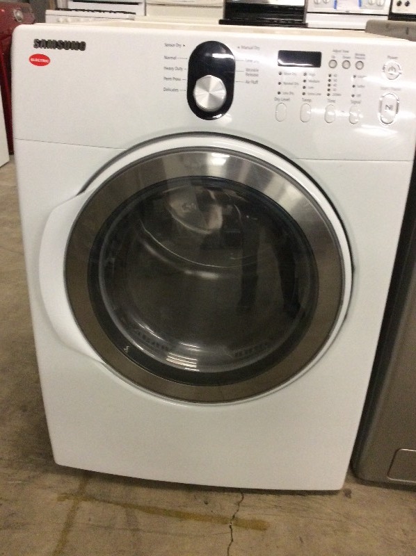 lot 22 image: Samsung White Front Load Electric Dryer