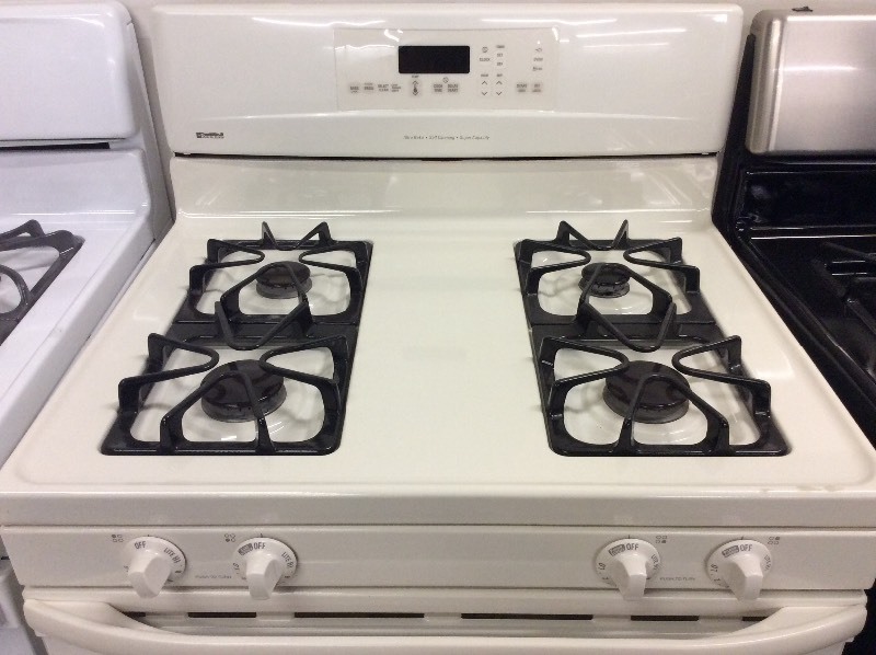 lot 6 image: Kenmore Bisque Four Burner Gas Stove