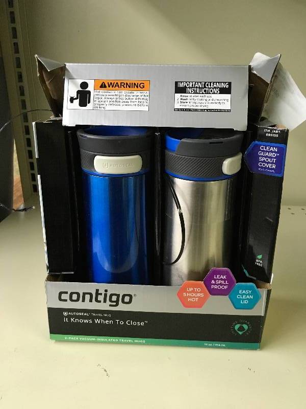 lot 309 image: Contigo 2Pk. Traveler Mugs, Retail $19.99