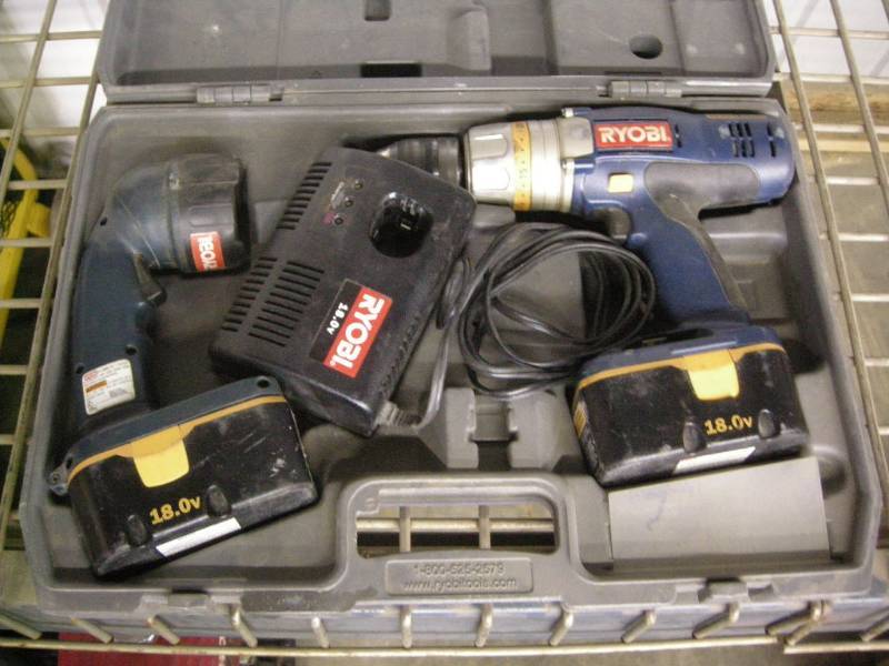 lot 25 image: Ryobi 18v 12 Cordless Drill Set