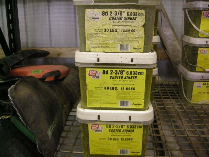 lot 210 image: 3 Tubs 8d 2-38 Coated Sinker Nails