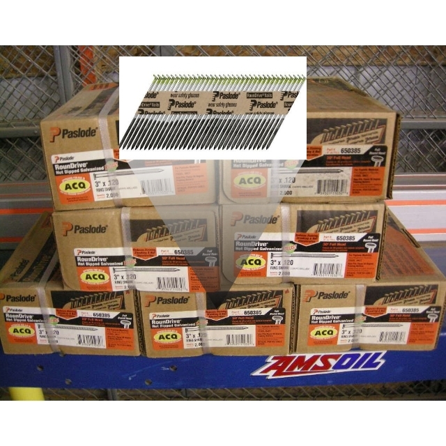 lot 39 image: Paslode Roundrive 3 x .120 Ring Shank Fasteners
