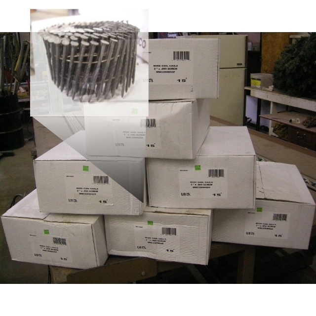 lot 111 image: 7 Boxes Wire Coil SidingFencing Nails 2 x .099