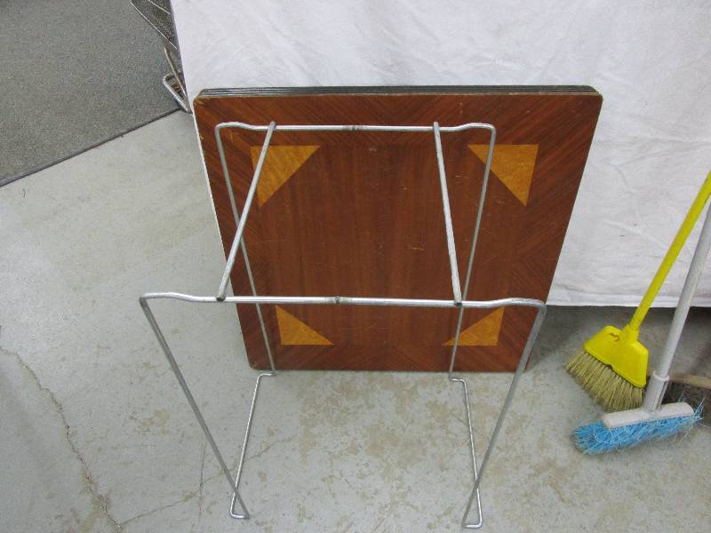 lot 121 image: Card Table & Plastic Bag Holder