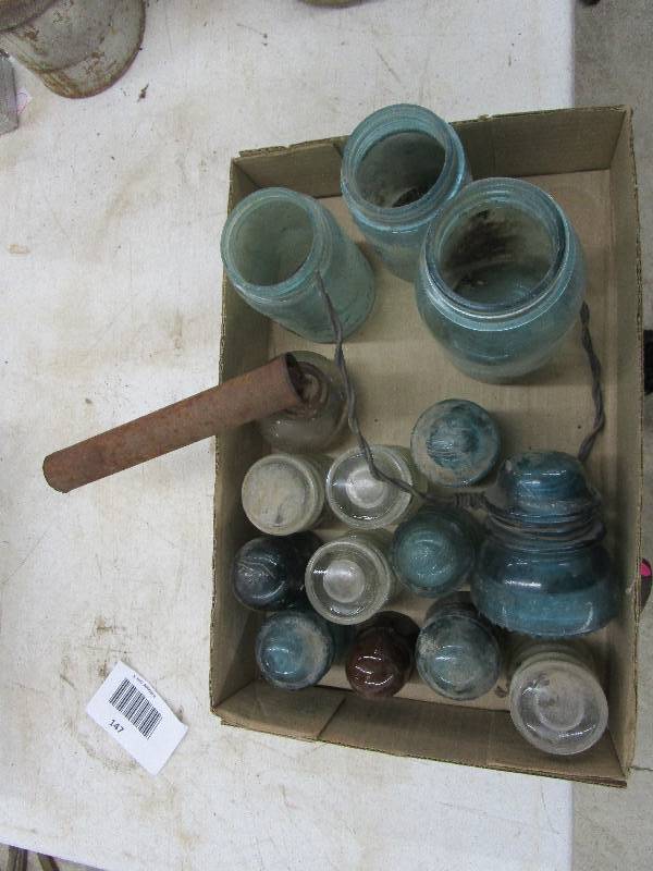 lot 147 image: Blue Insulators and Blue Jars