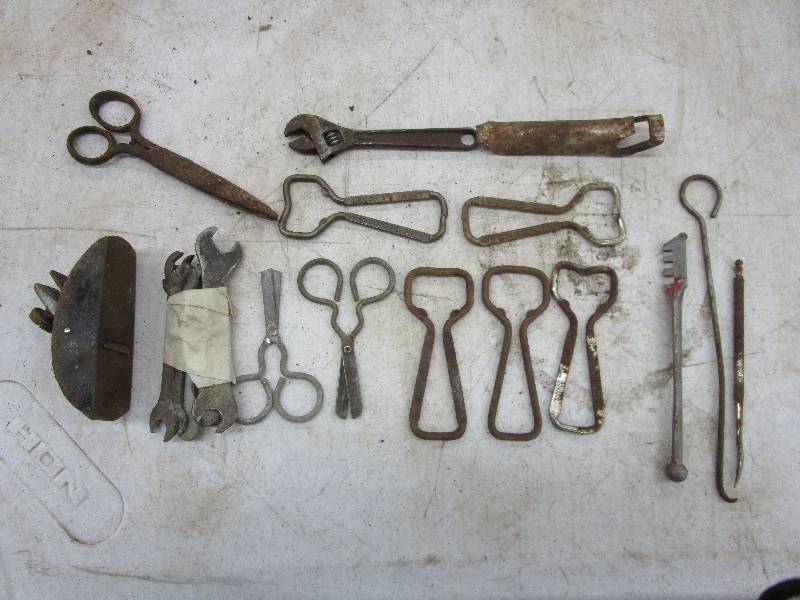 lot 150 image: Hamms Bottle Opener, Small Plane, Small 4 Crescent Wrench, Scissors, Pics Small wrench set, and Various Items