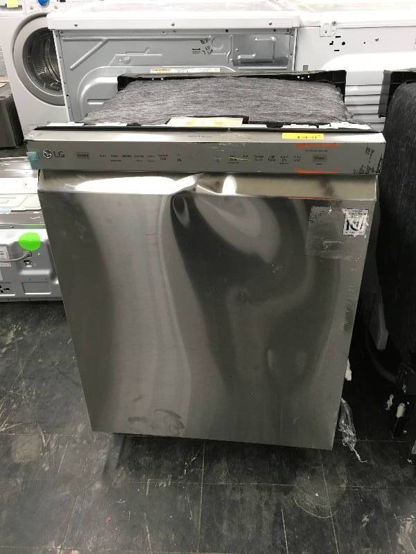 lot 575 image: LG Front Control Dishwasher with QuadWash and EasyRack Plus, Retail $699.99