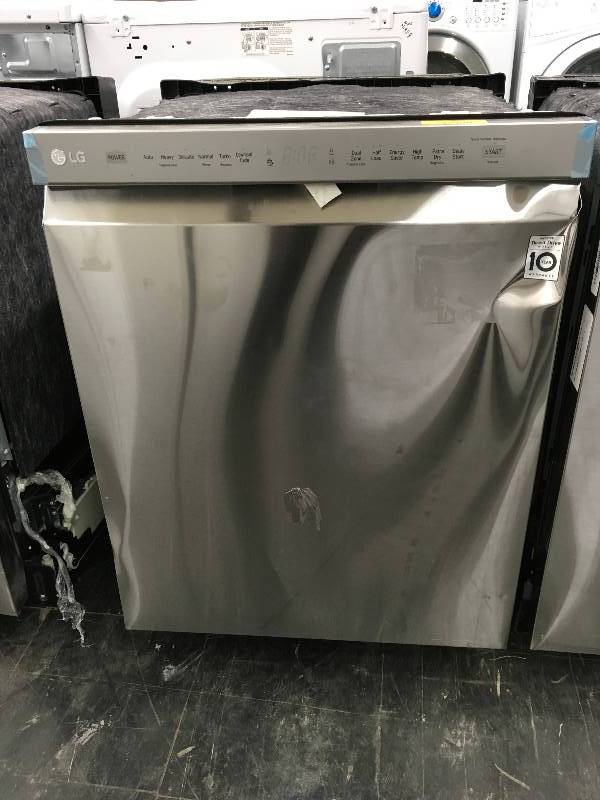 lot 576 image: LG Front Control Dishwasher with QuadWash and EasyRack Plus, Retail $699.99