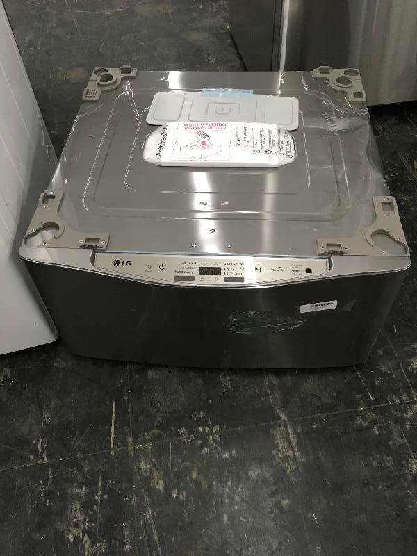 lot 581 image: LG 1.0 cu. ft. LG SideKick Pedestal Washer, LG TWINWash Compatible, Retail $729.99
