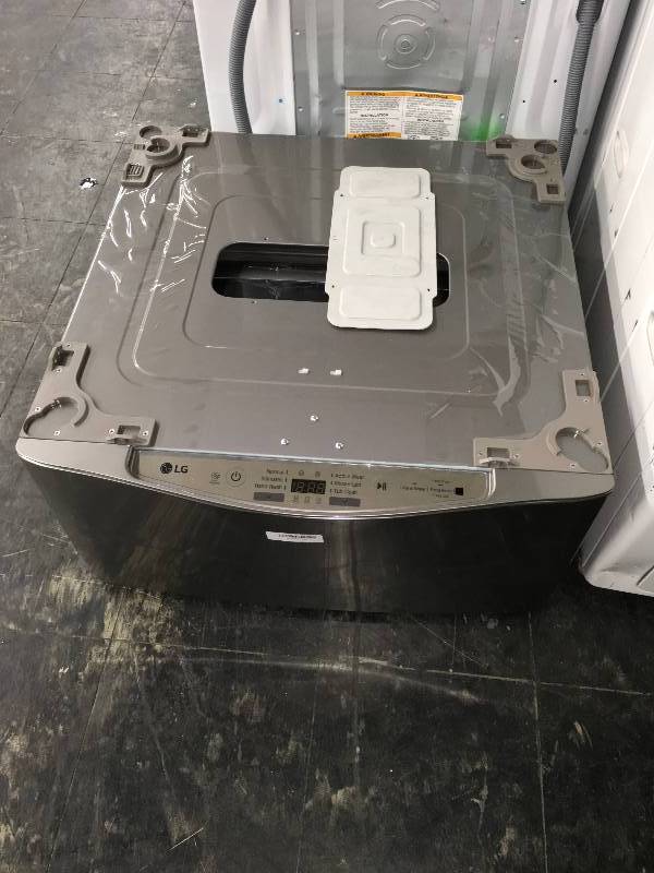 lot 590 image: LG 1.0 cu. ft. LG SideKick Pedestal Washer, LG TWINWash Compatible, Retail $729.99