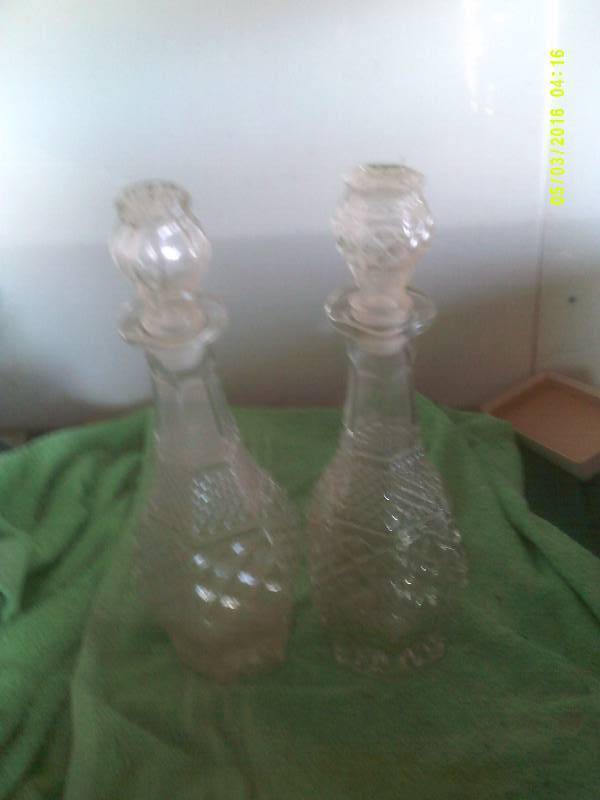 2 ANTIQUE WHISKEY DECANTERS