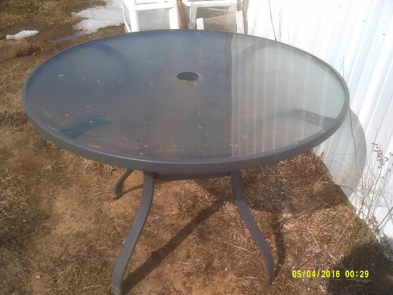 GLASS TOP PATIO TABLE