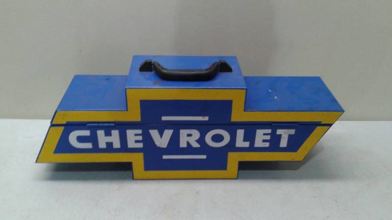 Metal Chevrolet Tool Box, Used, Shows Wear, Some Decal Wear
