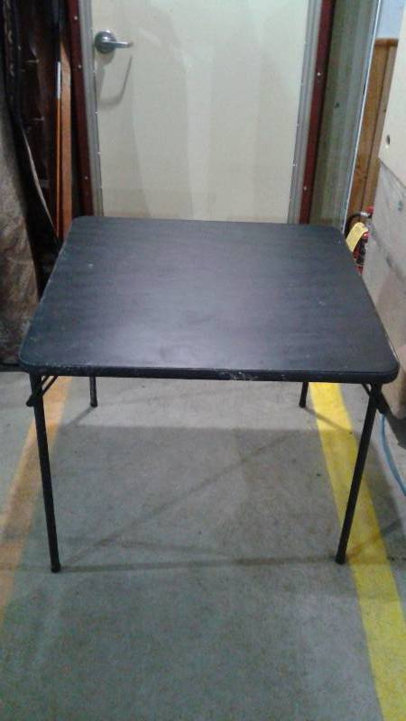 Black Folding Card Table, Used
