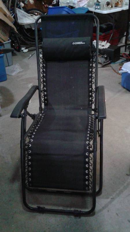 Black Folding Chair, Used, Shows Wear