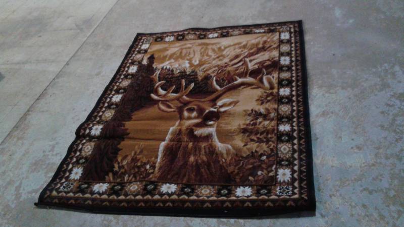 Buck Print Carpet Rug, Around 60 x 80