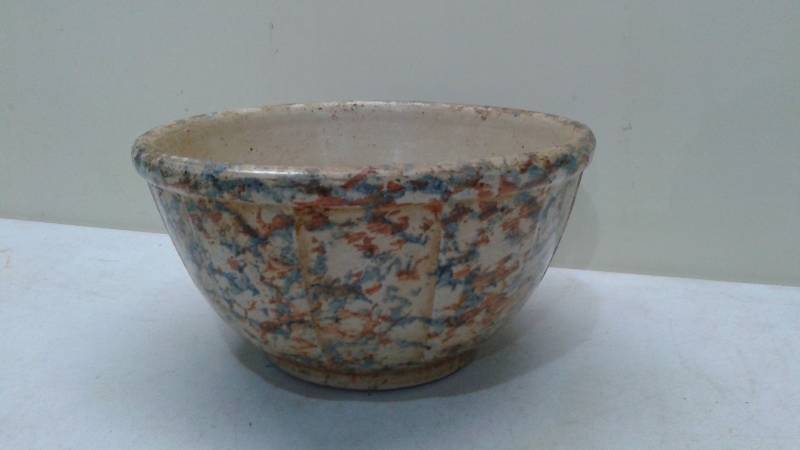 Vintage Redwing Stoneware Spongeware Bowl, 10 Inch, Good Condition
