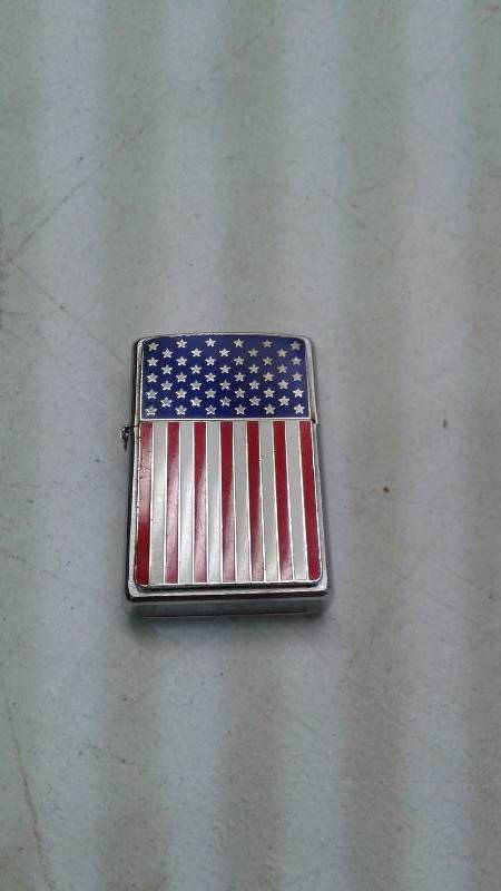 USA Flag Zippo Lighter, Used