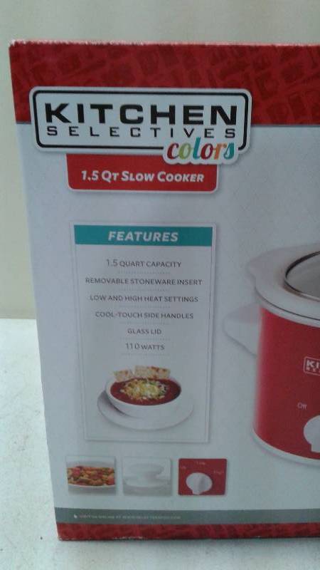 Kitchen Selective 1.5Qt Slow Cooker, unused, Box Opened For Pics