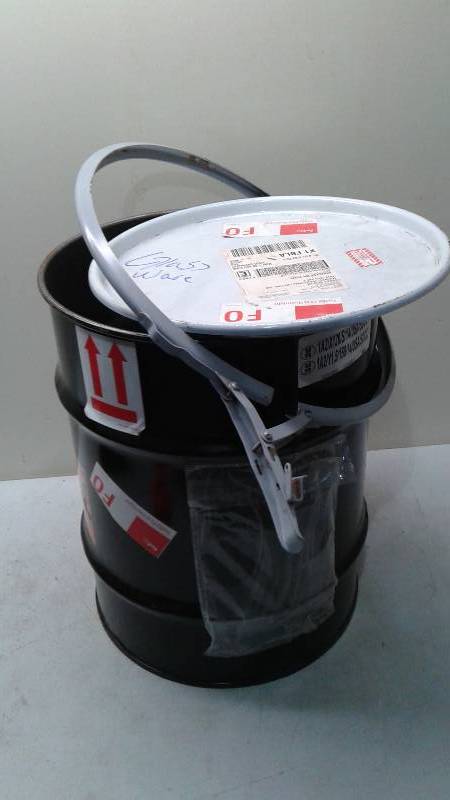 Steel Drum Barrel With Lid, Used, Empty - Black, Small